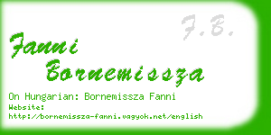 fanni bornemissza business card